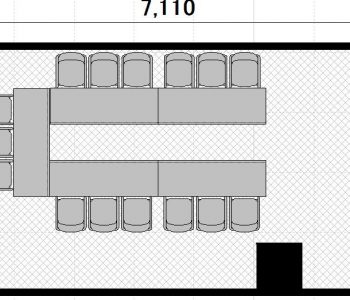 コの字形式(3名掛け) 最大15名収容